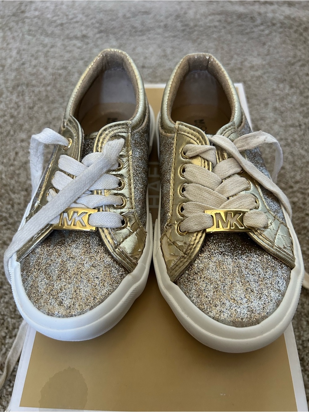 Michael Kors Kids Gold Glitter & Metallic Low-Top Sneakers
